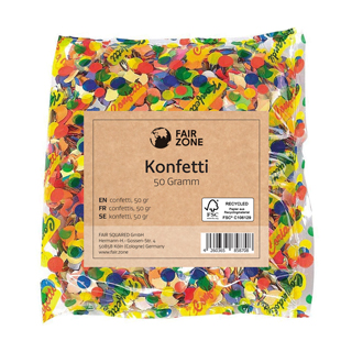Flerfarvet konfetti i taske