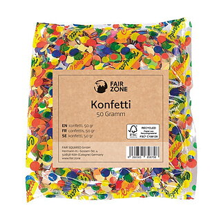 Flerfarvet konfetti i taske
