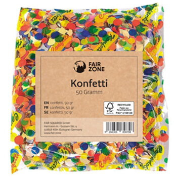 Konfetti af miljøcertificeret genbrugspapir – Fair Zone
