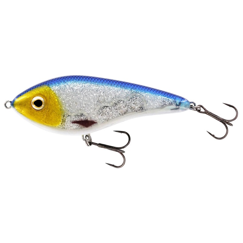 westin swim 12cm 53g suspending is a really good swimbait for large pike. blue headlight