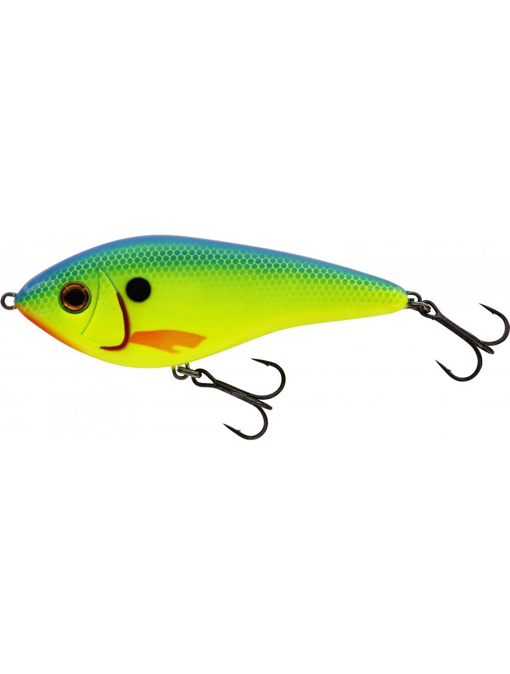 westin swim 12cm 53g suspending is a really good swimbait for large pike. blueback chartreuse