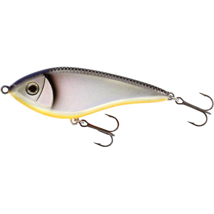 westin swim 12cm 53g suspending is a really good swimbait for big pike. hot sardine