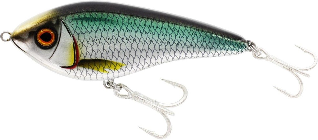 westin swim 12cm 53g suspending is a really good swimbait for big pike. chrome sardine