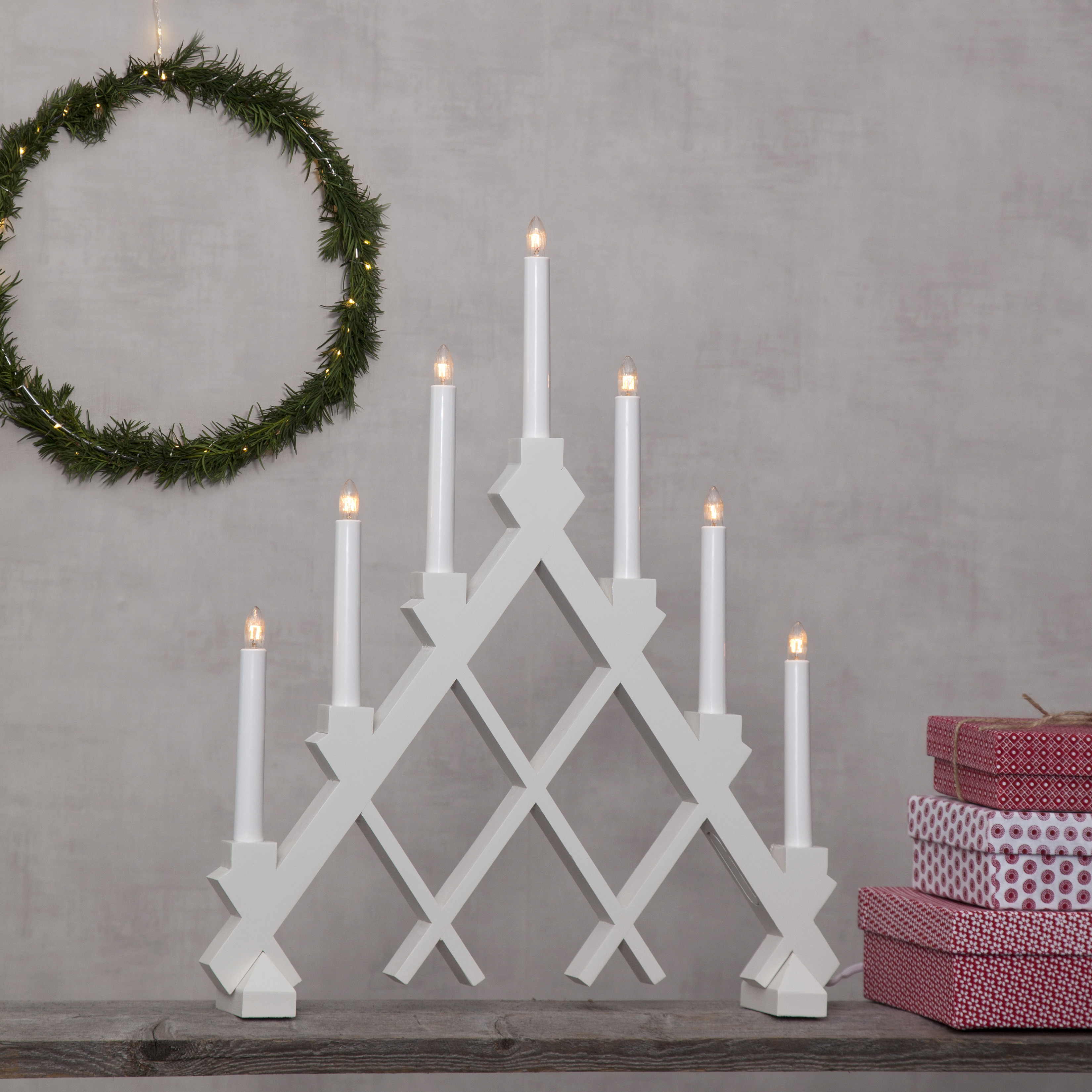 Advent candle holder - Candle holder Rut - White