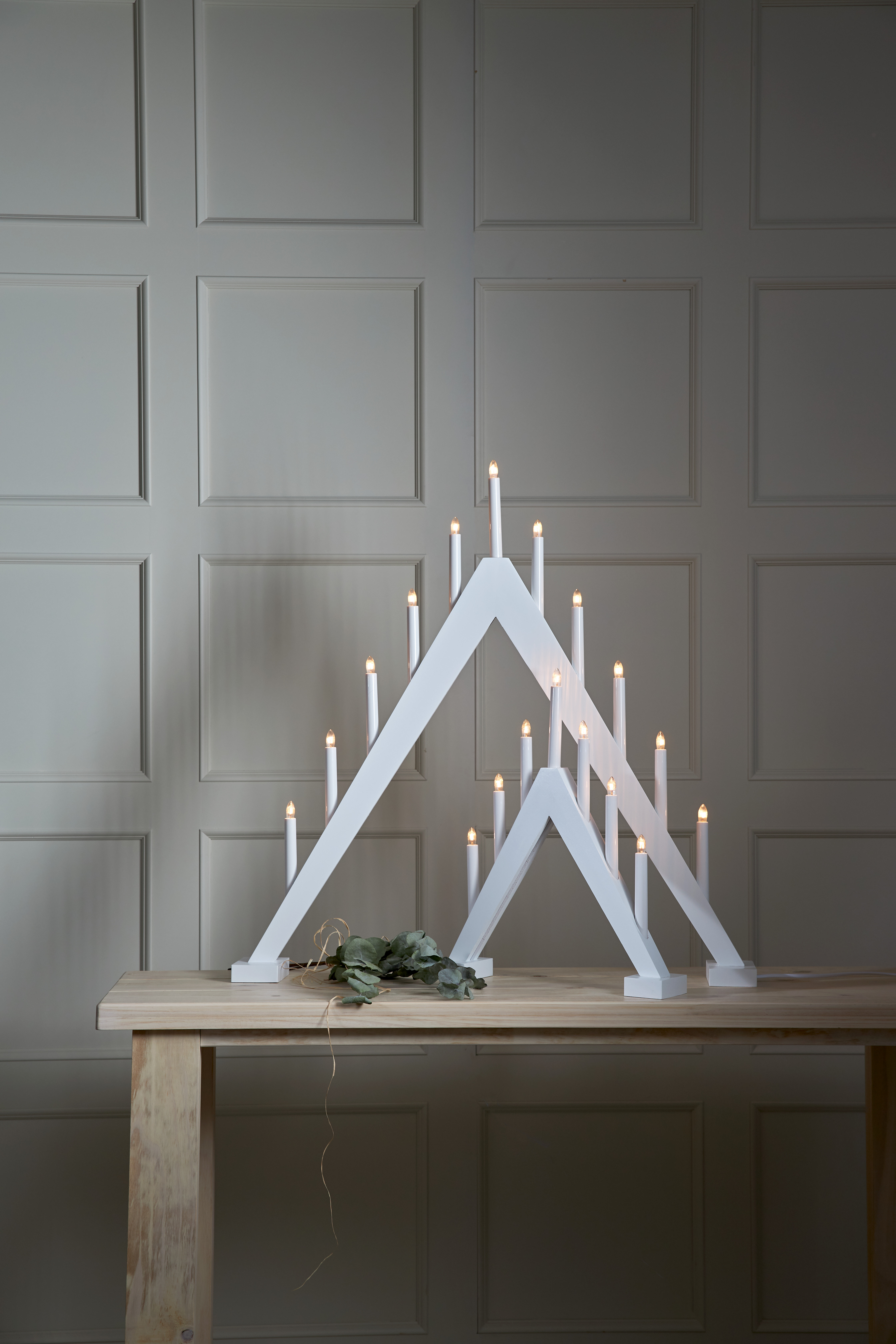 Ljusstake - Adventsljusstake - Vit  - 5