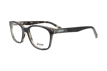 Jacadi CAM barnglasögon - fyrkantiga svarta glasögon med inslag av brunt & grått - komplett båge - vinkel