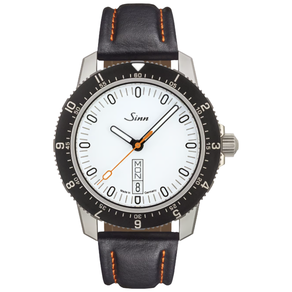 105.011 Sinn 105 St Sa W svart kalvskinn med orange sömmar