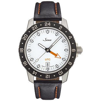 Sinn 105 St Sa W UTC svart kalvskinn med orange sömmar
