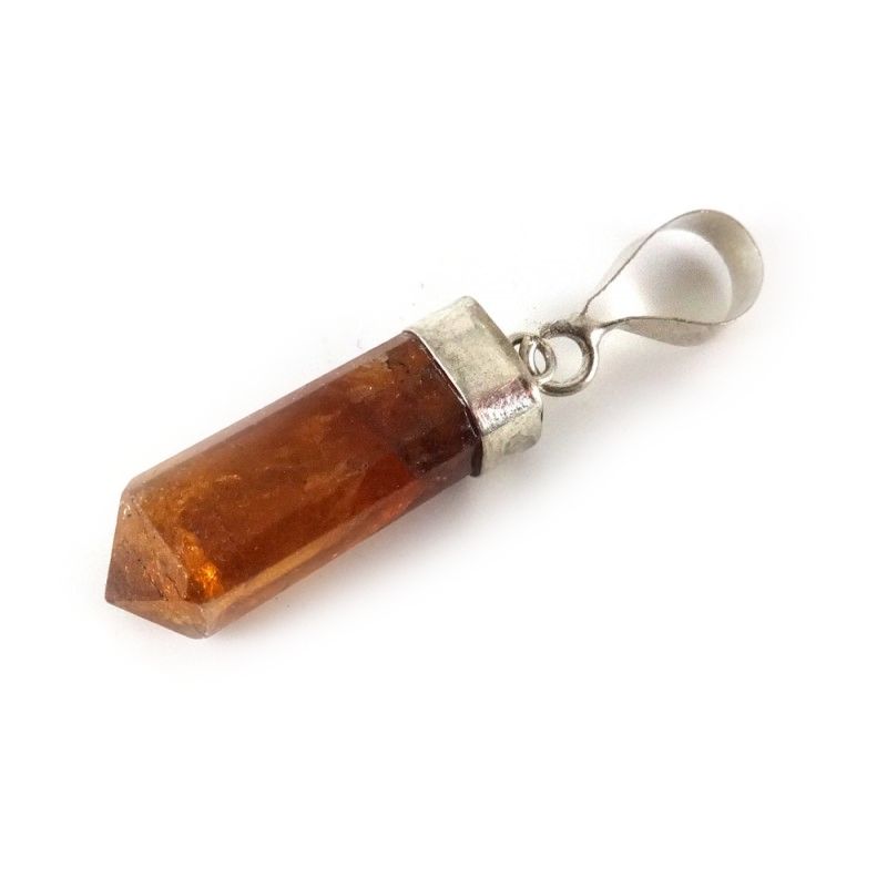 Hessonit Granat (amber granat) Hänge med silver topp