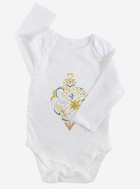 Julgranskula Broderimönster med 6 rullar tråd  DMC Diamant grandé metallic  - 3