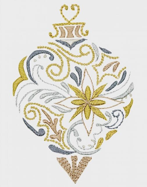 Julgranskula Broderimönster med 6 rullar tråd  DMC Diamant grandé metallic  - 2