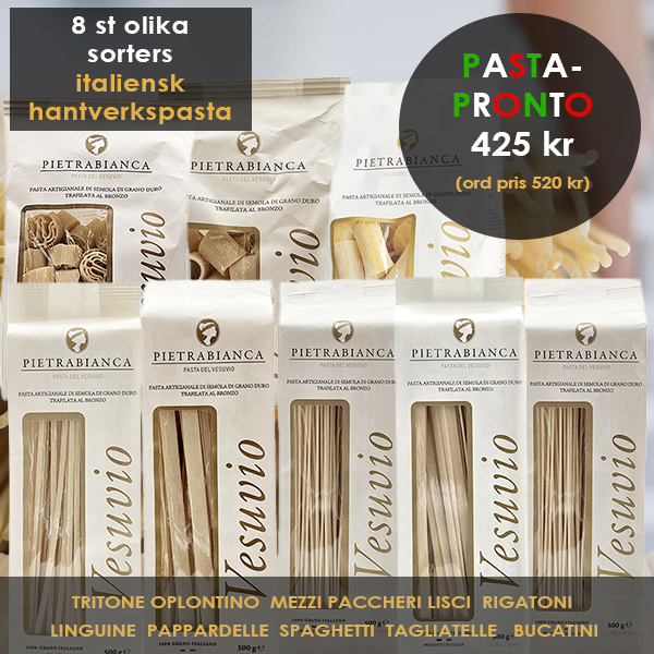 Pasta Pronto, italiensk hantverkspasta - 8 olika sorter