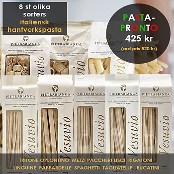 Pasta Pronto, italiensk hantverkspasta - 8 olika sorter