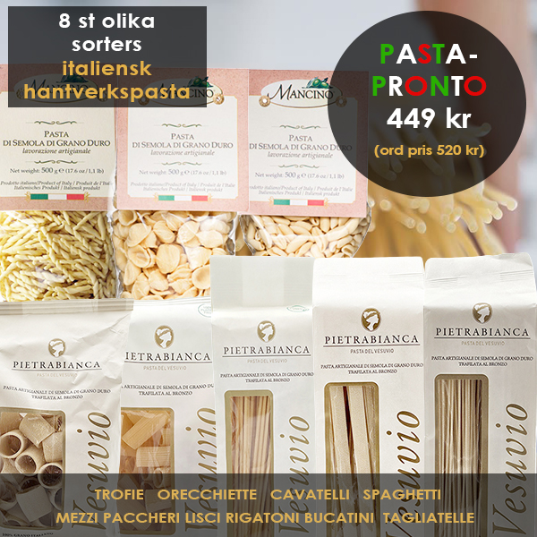 Pasta Pronto, italiensk hantverkspasta - 8 olika sorter