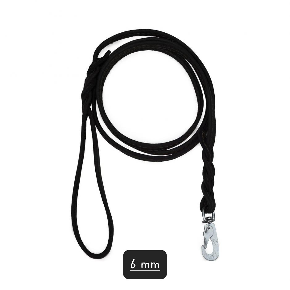 Alac Svart Läderkoppel 180cm BGB - 6,9,15,18 mm