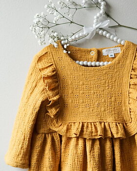 MUSLIN EMBROIDERY - MUSTARD