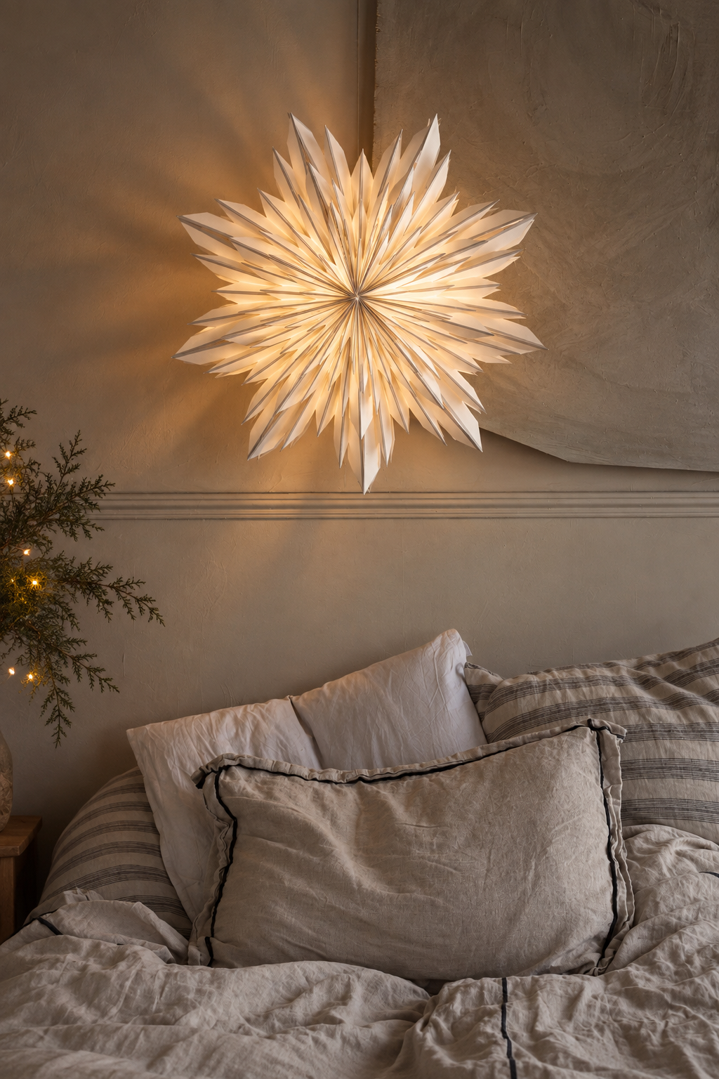 Adventsstjärna - Stjärna - Vit/Silver - 60 cm - Elsa - Watt & Veke