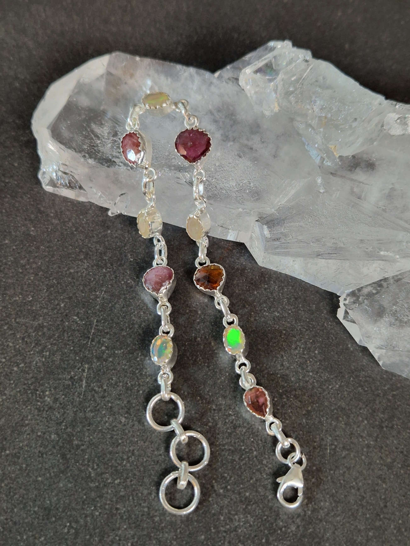Silverarmband med Opal och Turmalin