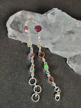 Silverarmband med Opal och Turmalin