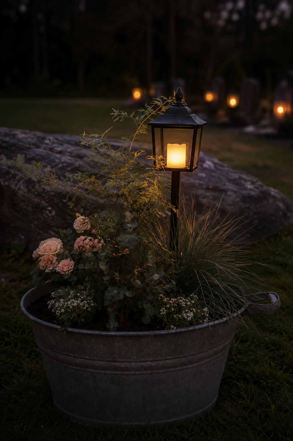 LED lantern with light - Flame Lantern