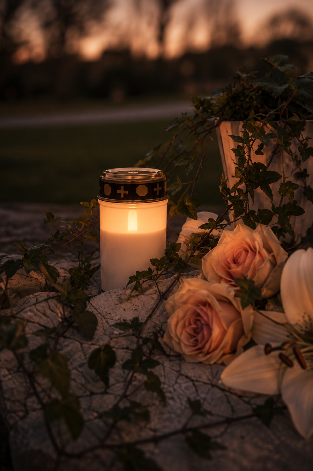 LED grave candle White