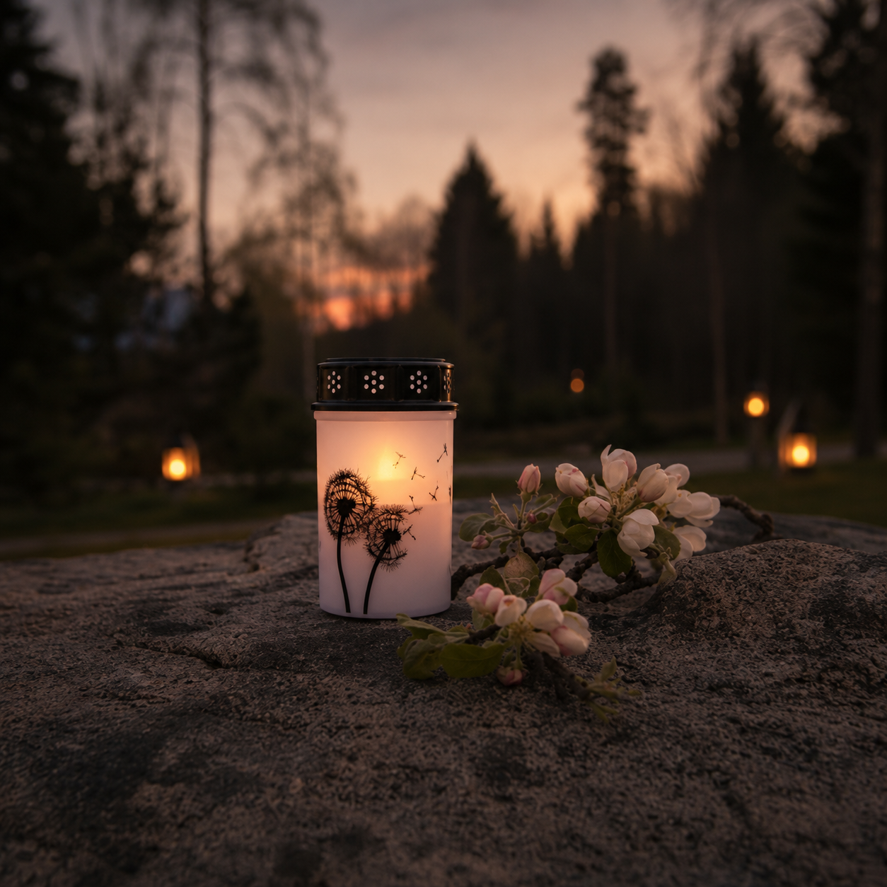 LED Grave Candle Dandelion