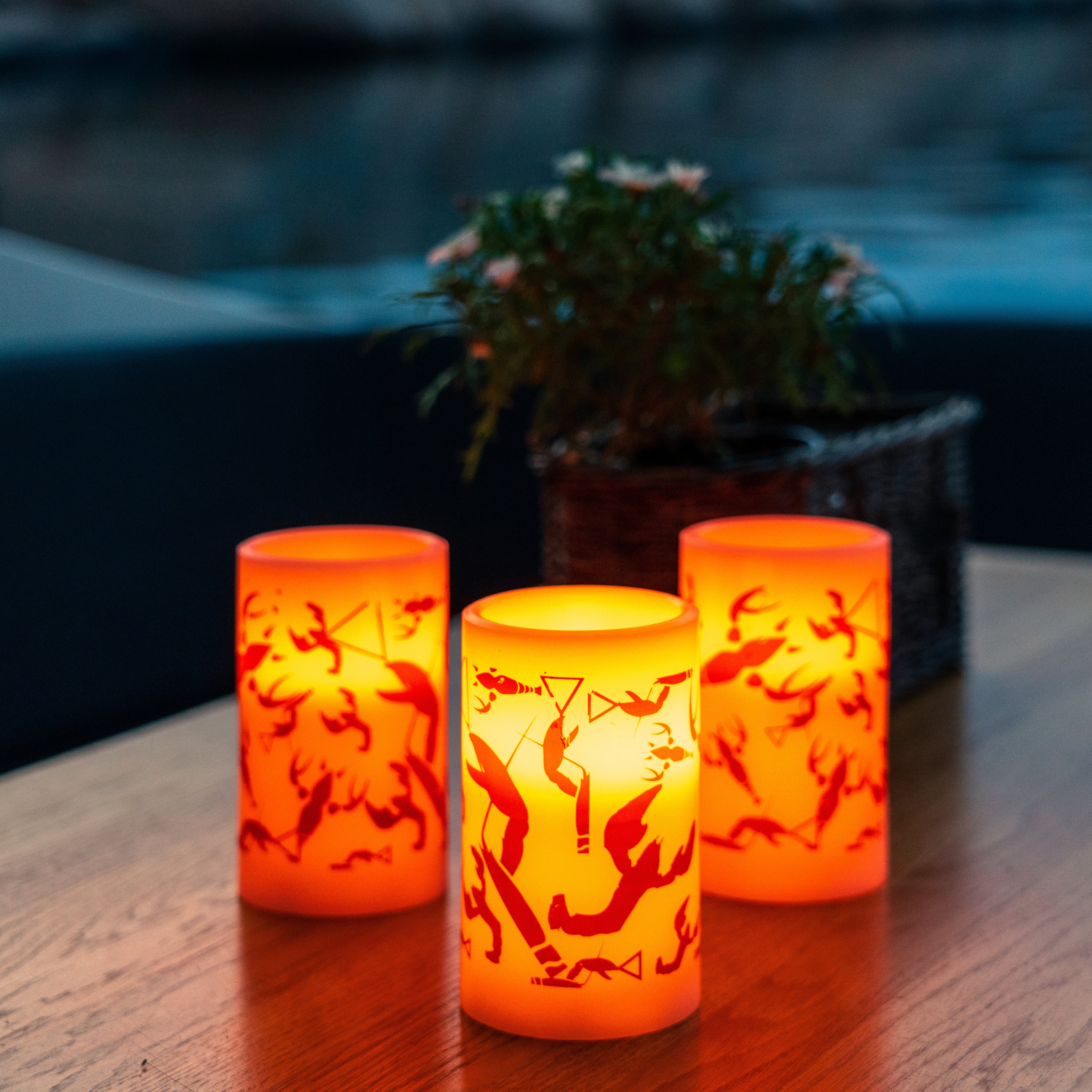 LED Blockljus Kräfta till Kräftskiva -  Crayfish Party - 12,5 cm