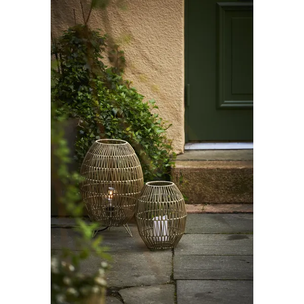 Golvlampa - Lampskärm - Konstrotting - 30x30 cm - 8