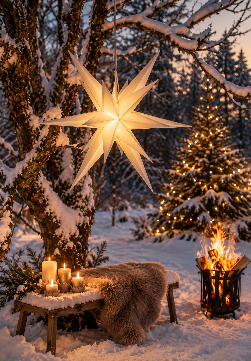 Adventsstjärna - Alice - Vit - Inomhus/Utomhus - 57x57 cm - 38