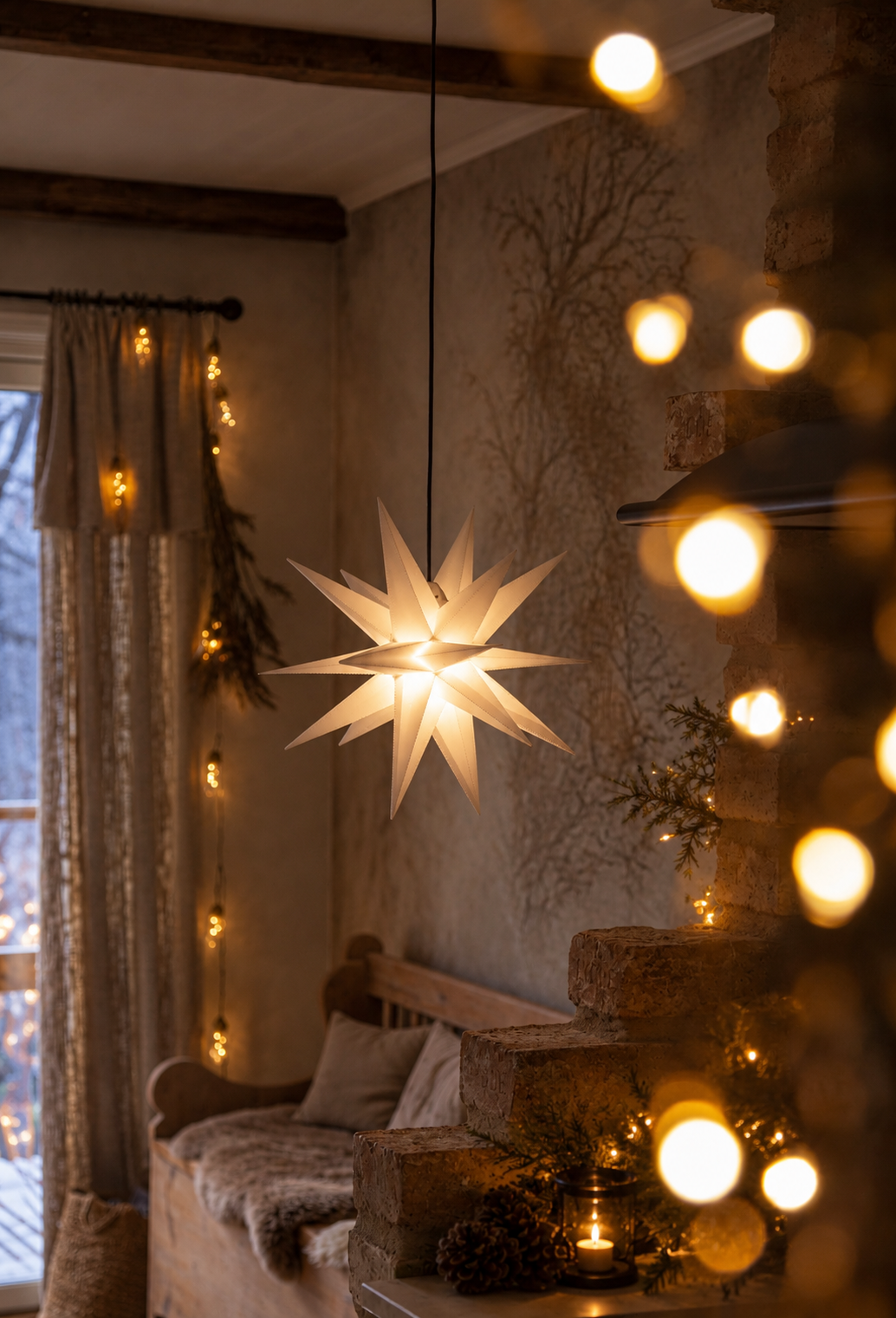 Adventsstjärna - Alice - Vit - Inomhus/Utomhus - 57x57 cm