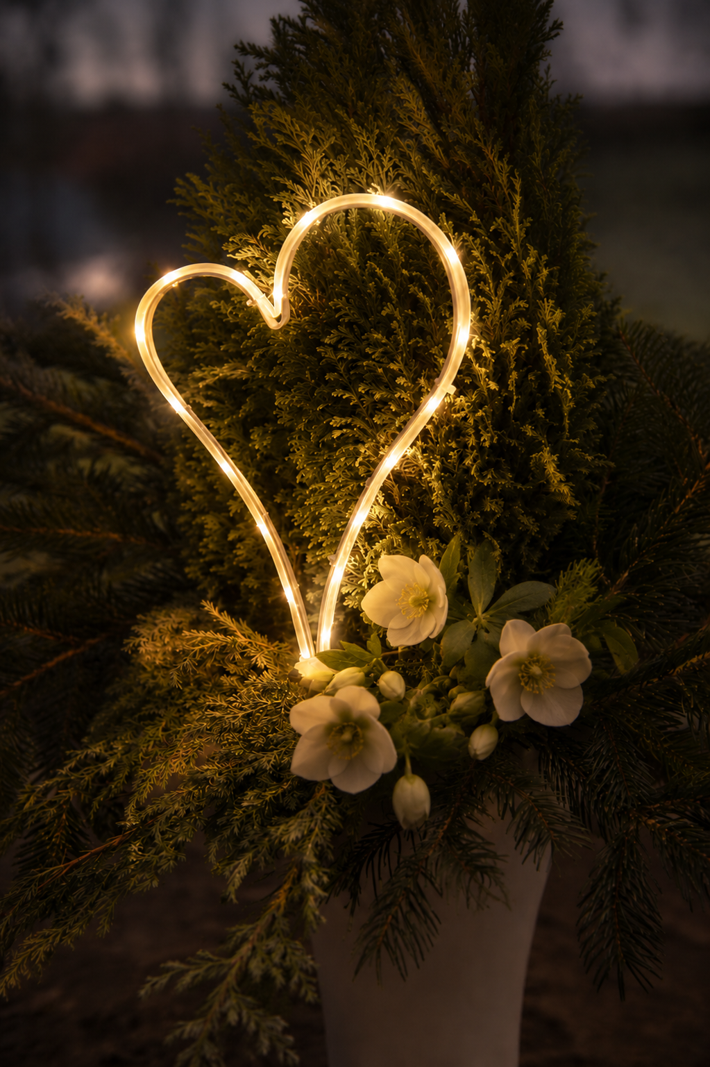LED Grave Light Decoration heart