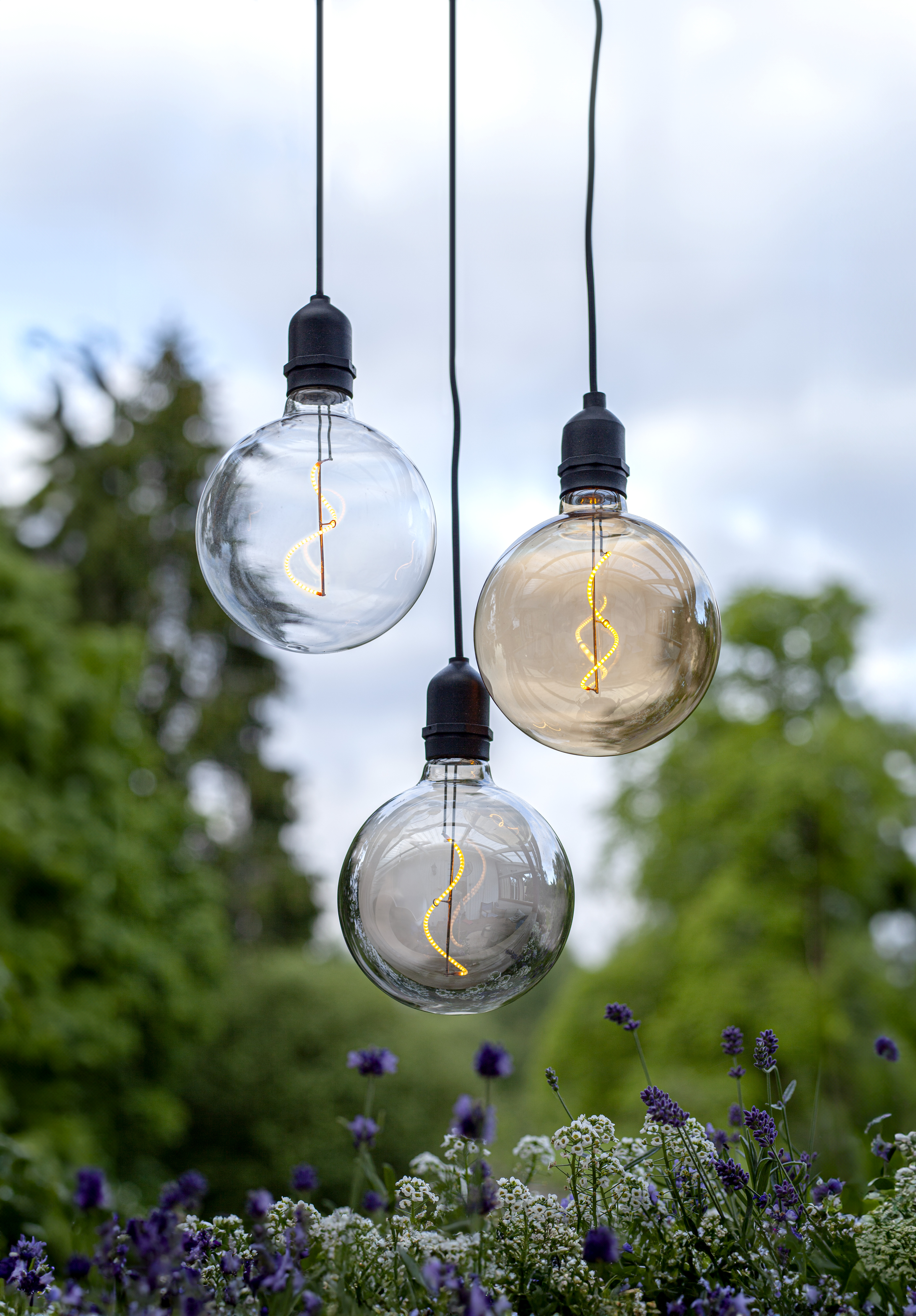 Hanging glass decoration - Battery operated - Amber - 5