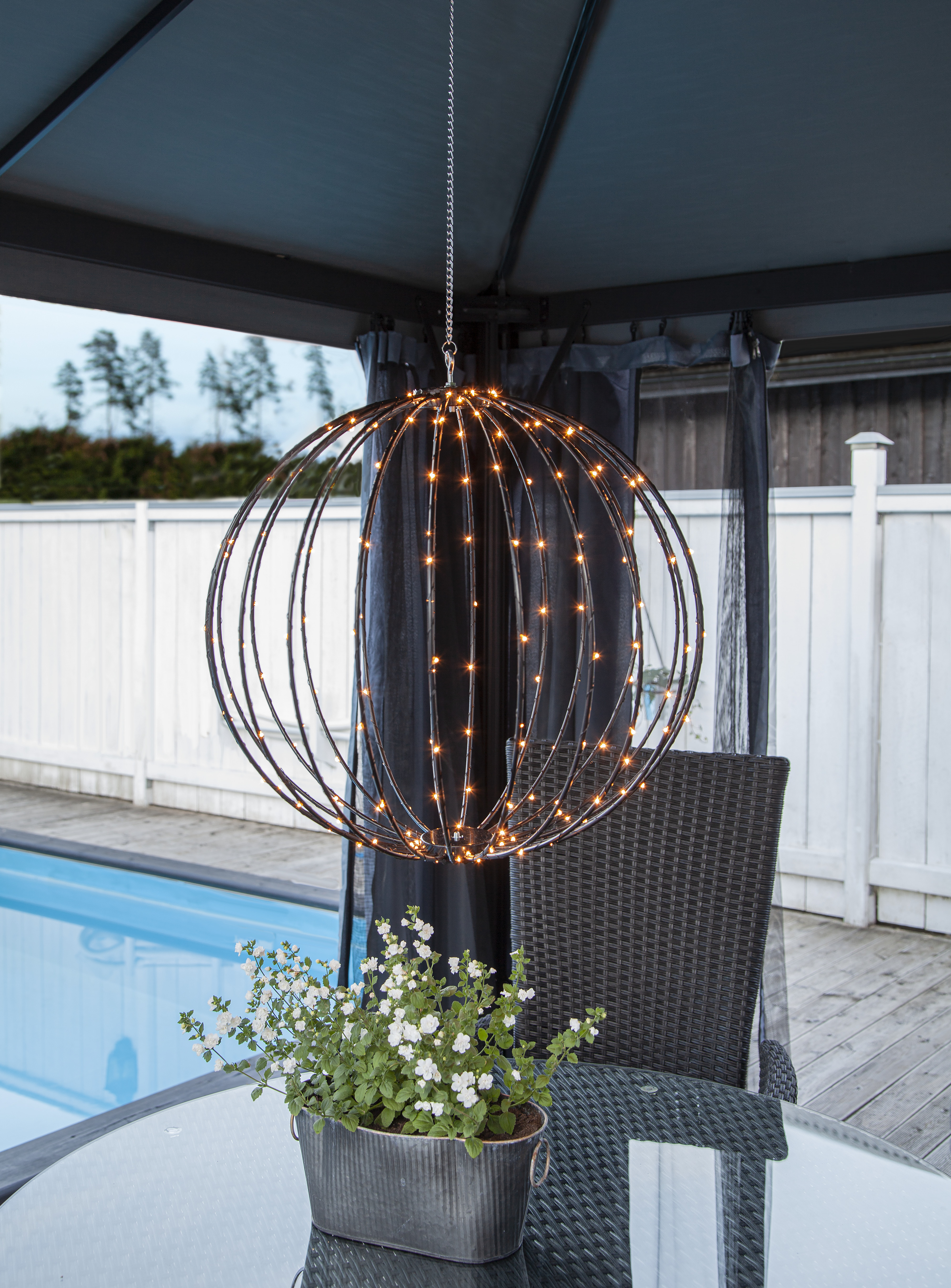 Ljusklot - Hängande dekoration - Klot - Boll med ljusslinga - Medium - 4