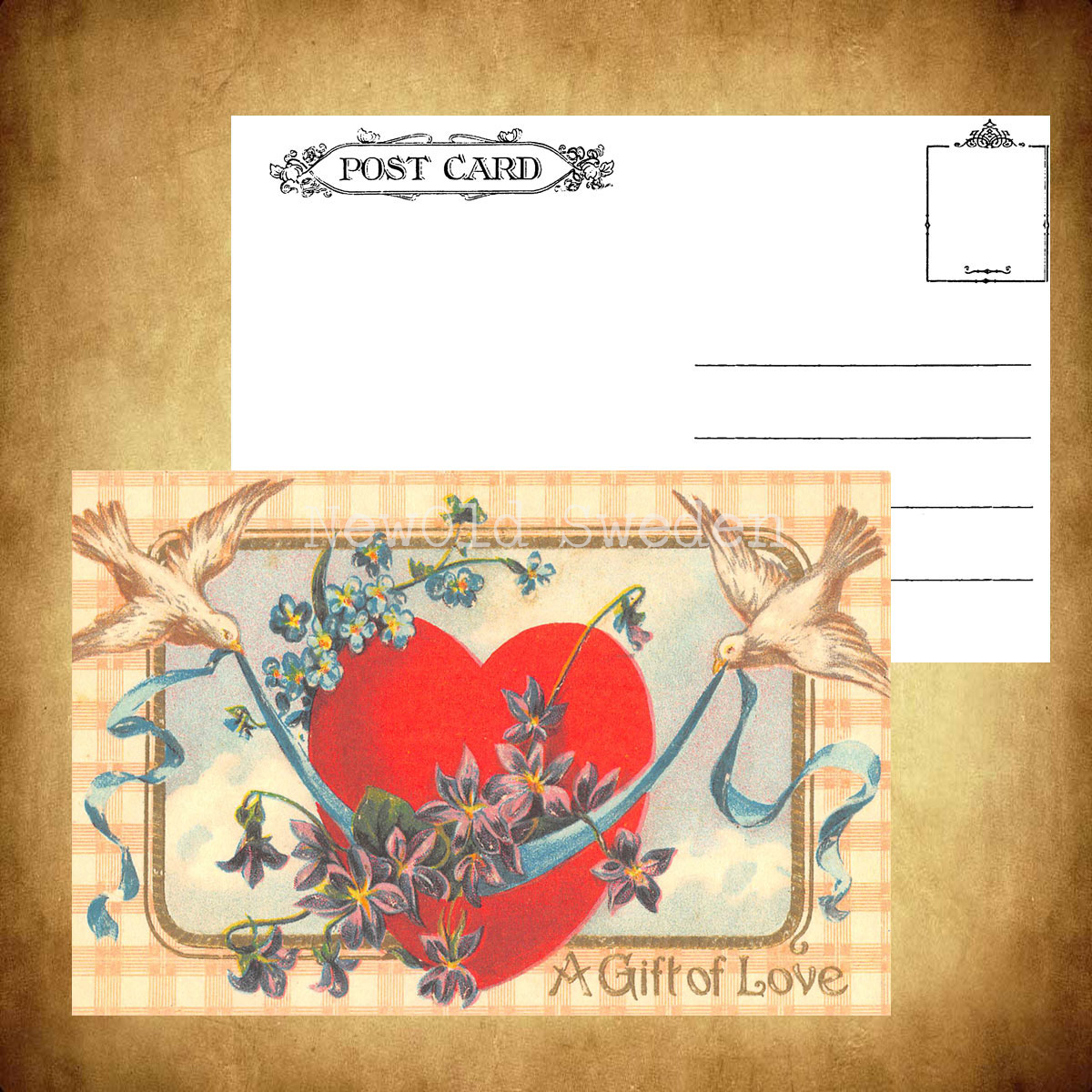 A Gift of Love. Vintage Vykort Nr: 34 - 10 x 15 cm - 426 - 3