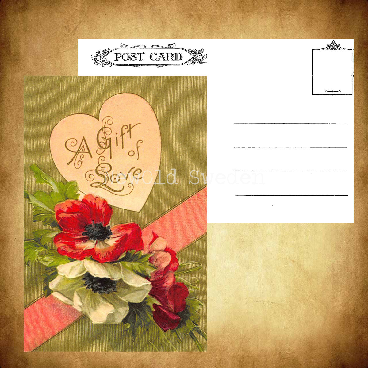A Gift of Love. Vintage Vykort Nr: 35 - 10 x 15 cm - 426 - 3