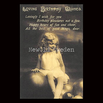 Loving Birthday Wishes. Vintage Vykort Nr: 37 - 10 x 15 cm - 426