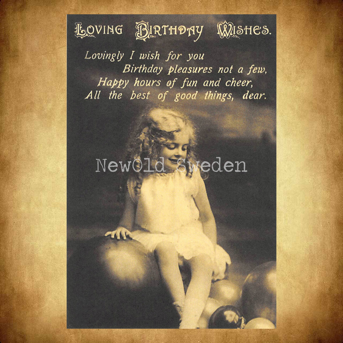 Loving Birthday Wishes. Vintage Vykort Nr: 37 - 10 x 15 cm - 426 - 2