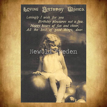 Loving Birthday Wishes. Vintage Vykort Nr: 37 - 10 x 15 cm - 426