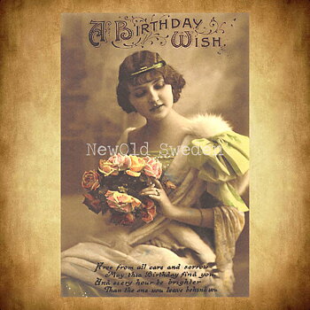 A Birthday Wish Vintage Vykort Nr: 38 - 10 x 15 cm - 426