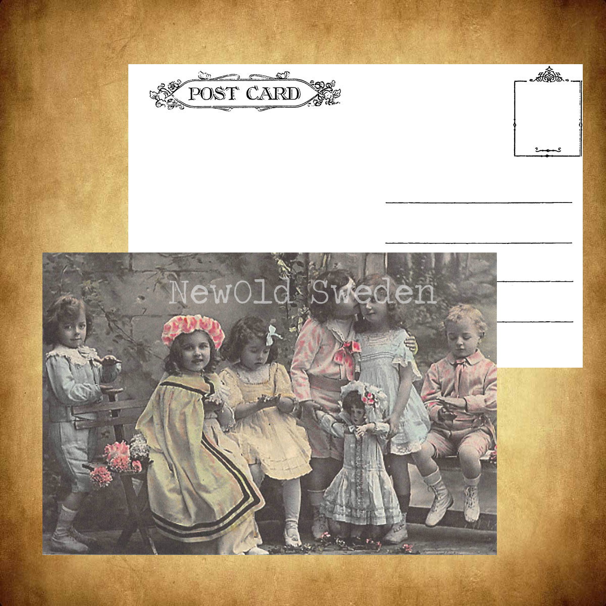 Family Kids Vintage Vykort Nr: 39 - 10 x 15 cm - 426 - 3