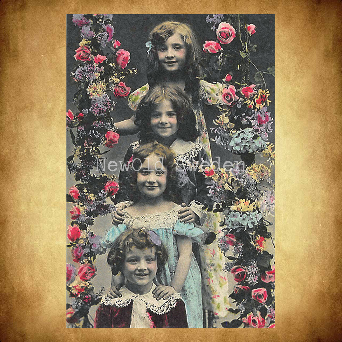 Young Victorian Girls Vintage Vykort Nr: 40 - 10 x 15 cm - 426 - 2