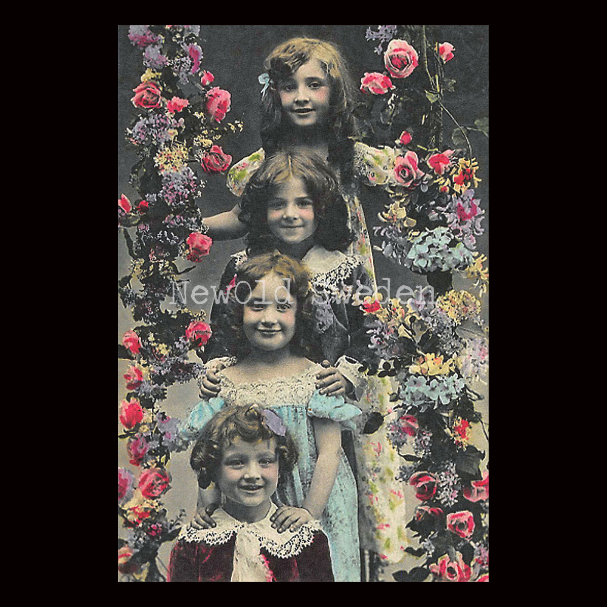 Young Victorian Girls Vintage Vykort Nr: 40 - 10 x 15 cm - 426