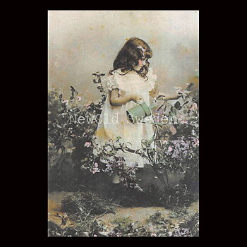 Young Victorian Girl Vintage Vykort Nr: 41 - 10 x 15 cm - 426