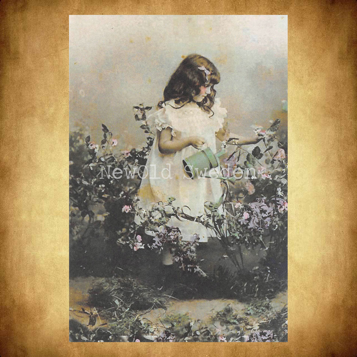 Young Victorian Girl Vintage Vykort Nr: 41 - 10 x 15 cm - 426 - 2