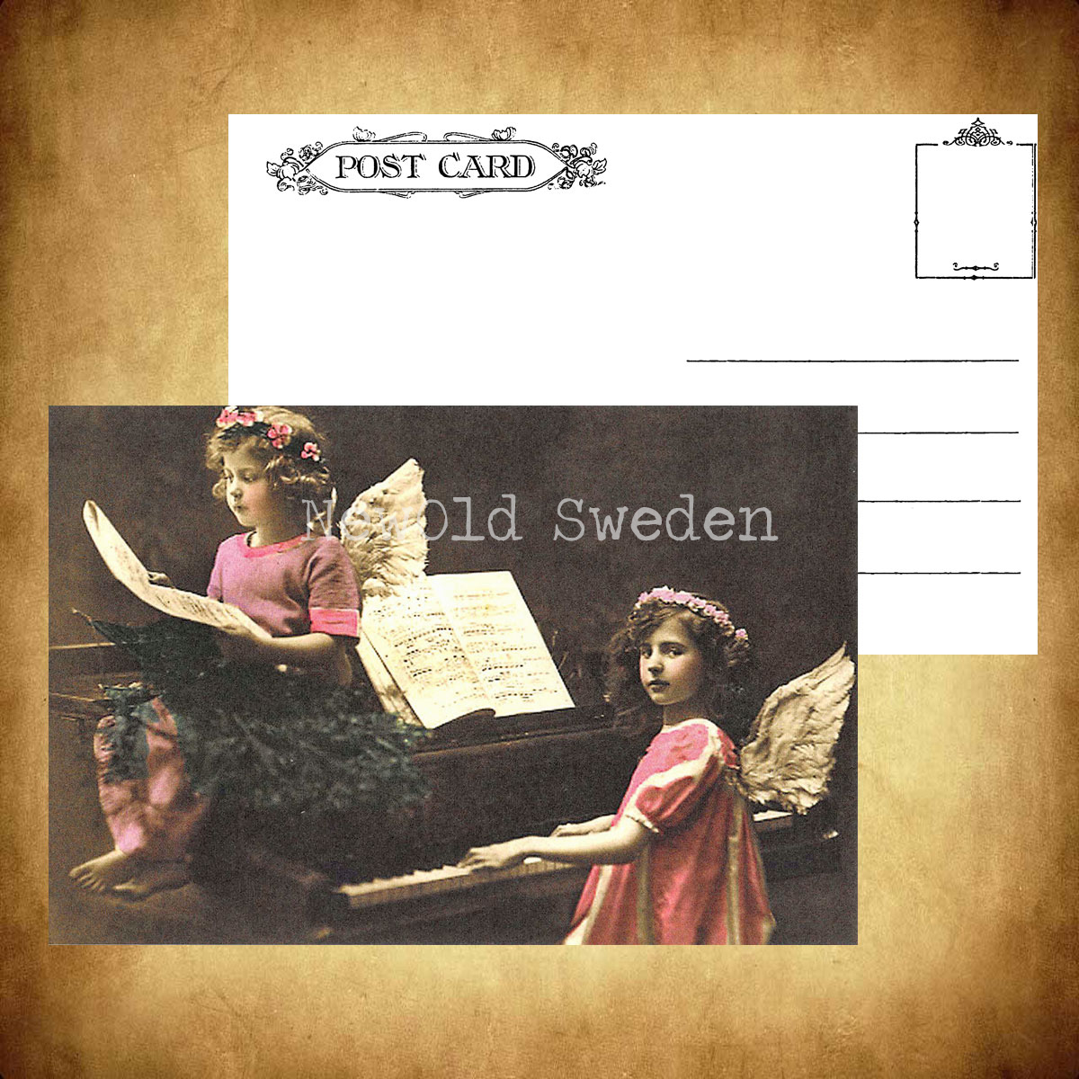 Little Angels Singing Vintage Vykort Nr: 46 - 10 x 15 cm - 426 - 2