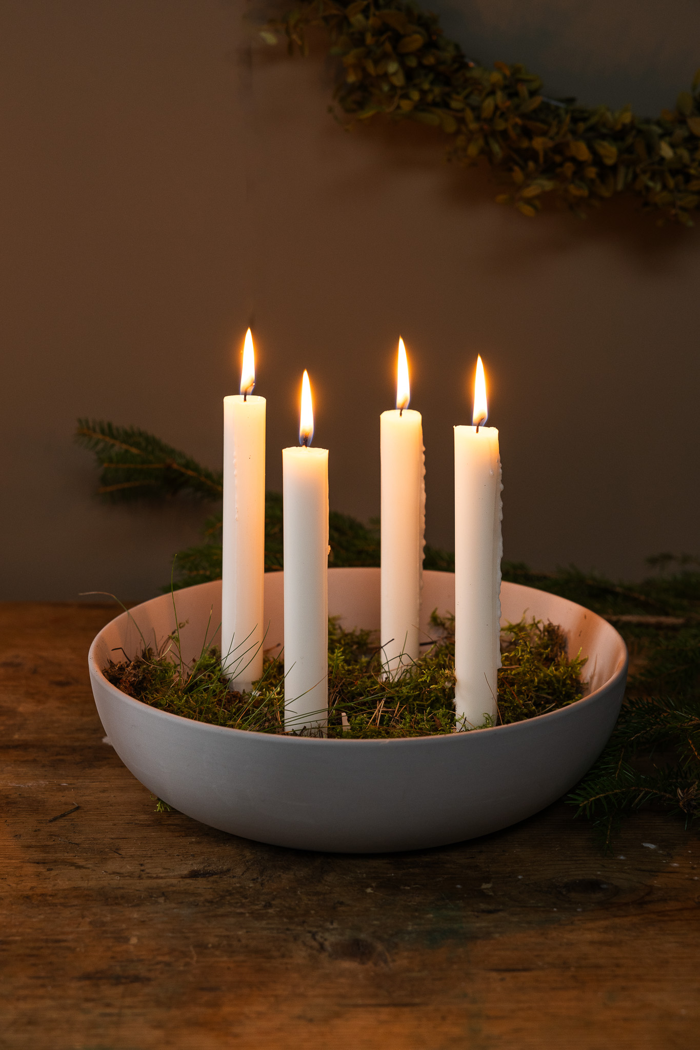 Granholmen XXL - Ljusstake - Adventsljusstake - Ljusgrå - 29 cm - 3