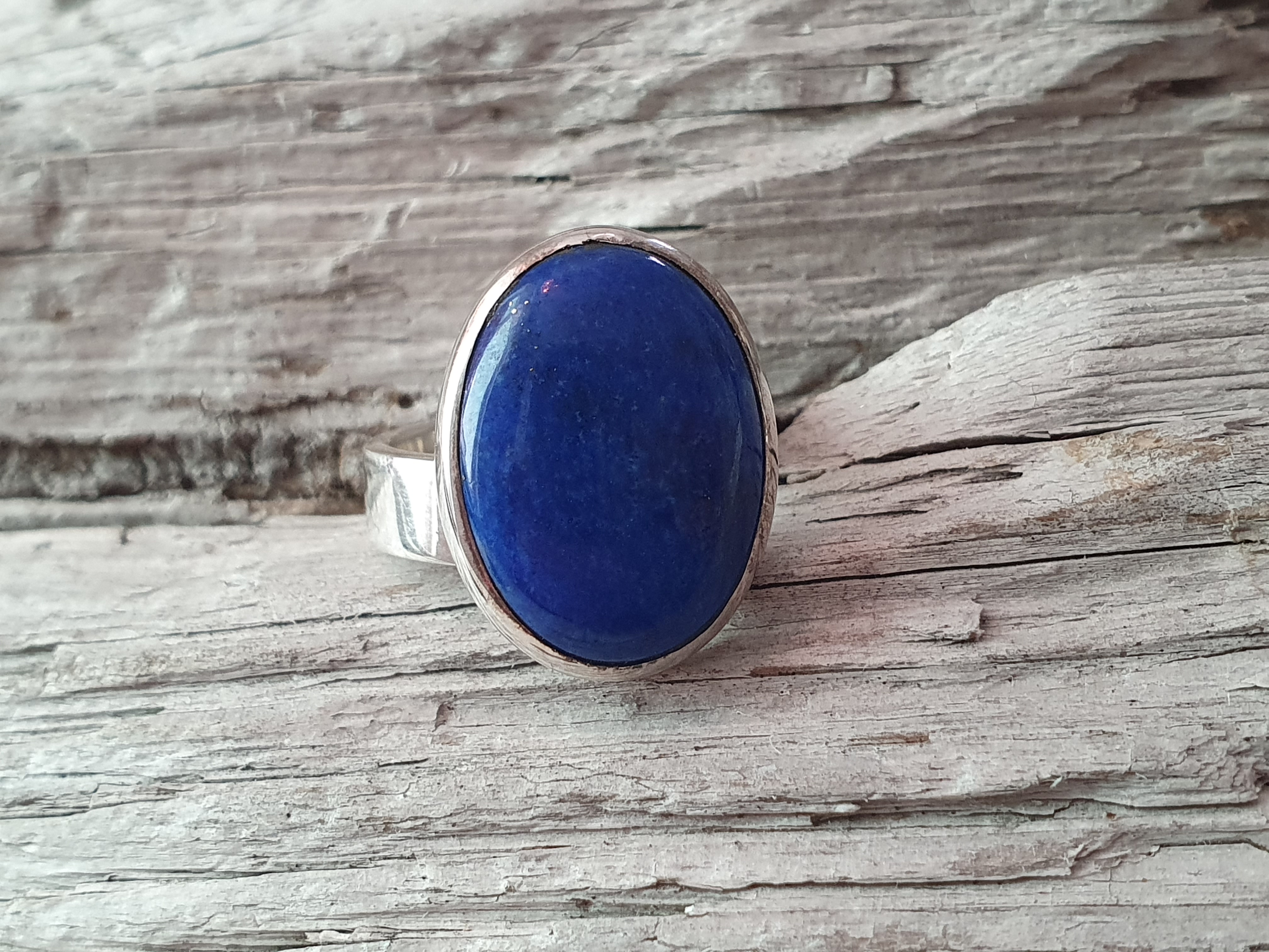 Lapis lazuli ca. 16x21mm ring justerbar 925-silver