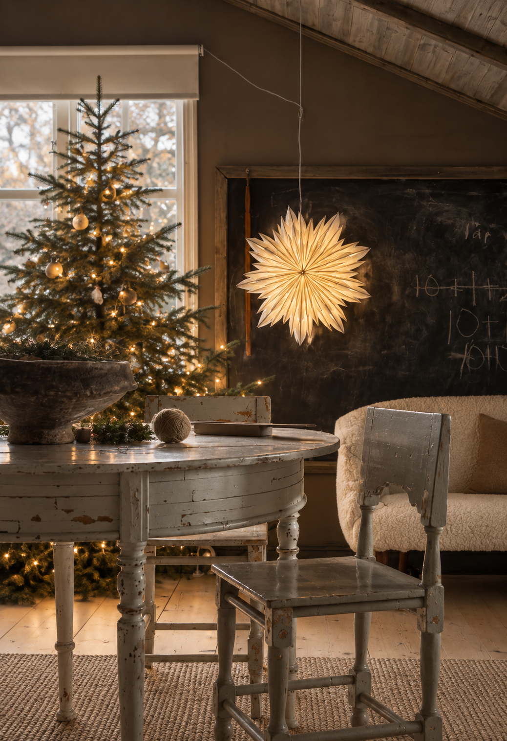 Adventsstjärna - Stjärna - Vit/Guld - 60 cm - Elsa - Watt & Veke