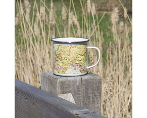 World Map Emaljmugg 500 ml