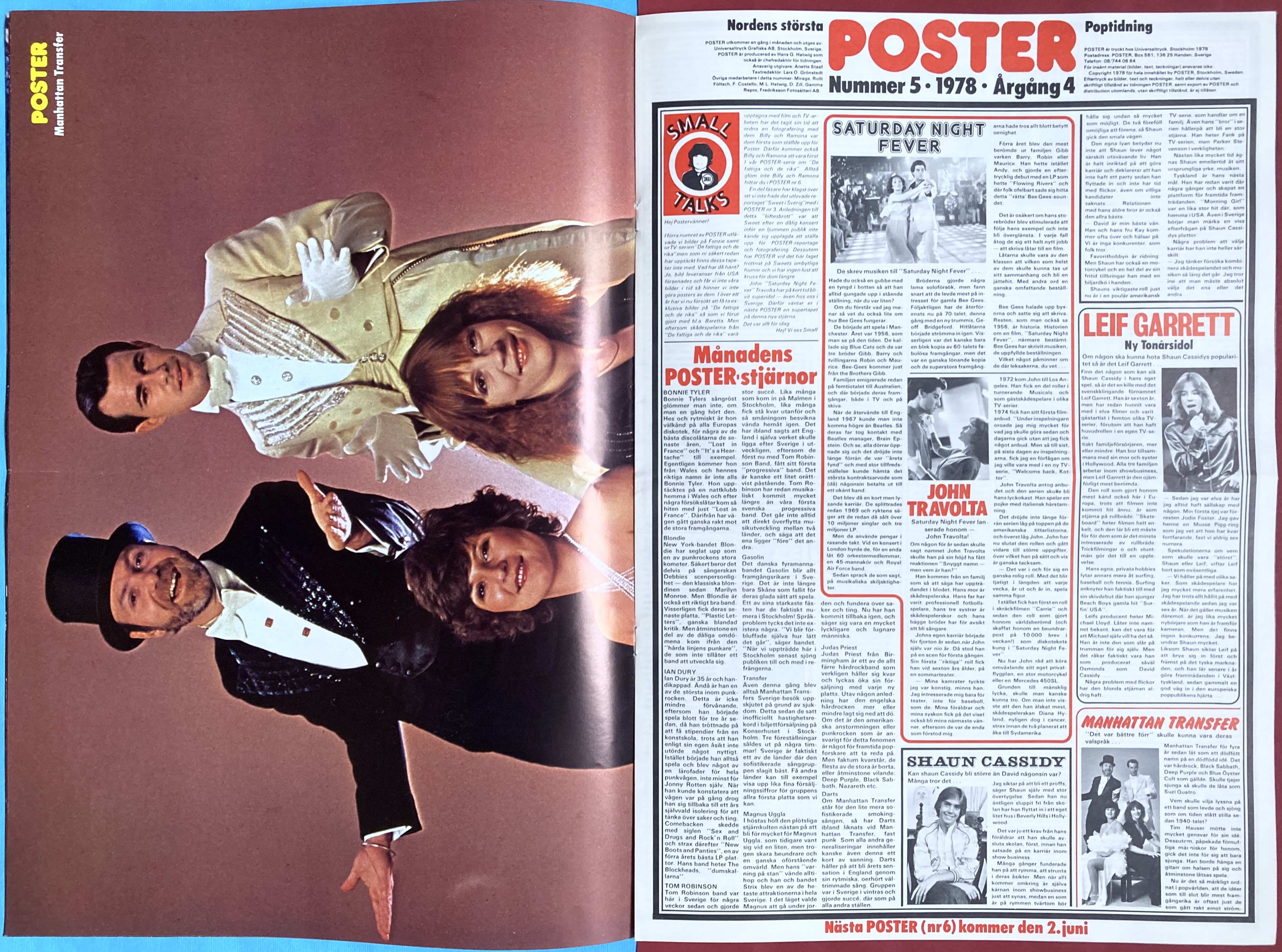 TIDNINGEN POSTER - Nr 5 1978 - BLONDIE / Debbie Harry omslag - 8